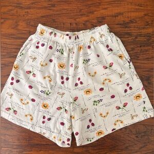 Floral Print White Shorts